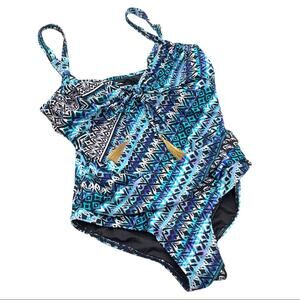 SWIMSUITS FOR ALL blue one piece women size 8DD/F